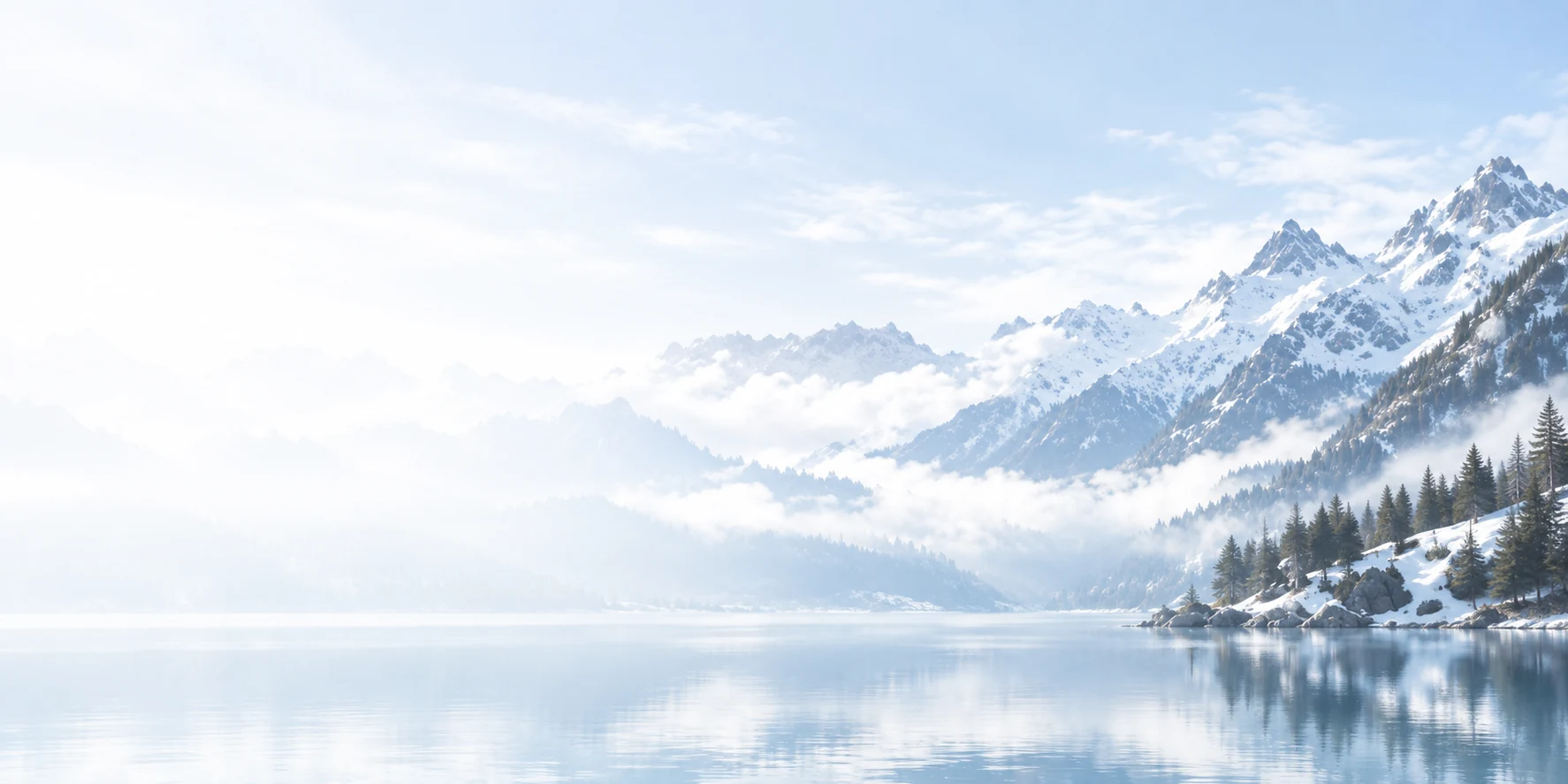Calm blue mountain landscape