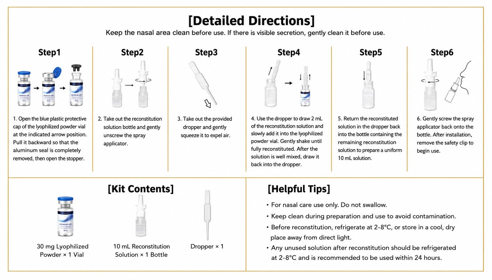 Six-step AOWEISI AIR preparation instructions